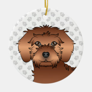 Ornamento De Cerâmica Cabeça de Cachorro de Mata Vermelha Mini Goldendoo