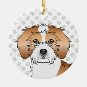 Ornamento De Cerâmica Cabeça de Cachorro de Mini Goldendoodle, de pintu