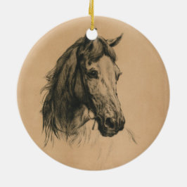 Ornamento De Cerâmica Cabeça de Cavalo (por Heywood Hardy)