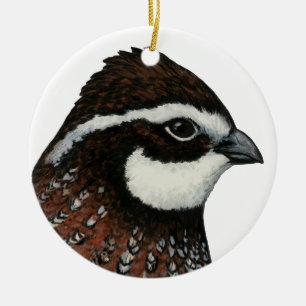 Ornamento De Cerâmica Cabeça de Codorna Bobwhite