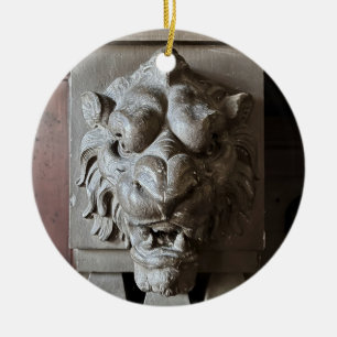 Ornamento De Cerâmica Cabeça de Leão