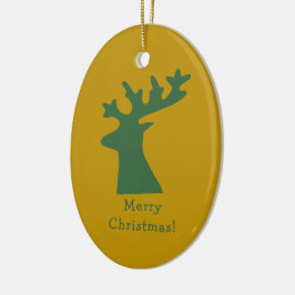 Ornamento De Cerâmica Cabeça de Rebelde de Natal Personalizada Verde e D