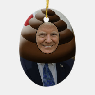 Ornamento De Cerâmica Cabeça engraçada de Emoji do tombadilho do trunf