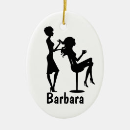 Ornamento De Cerâmica Cabeleireira Personalizada