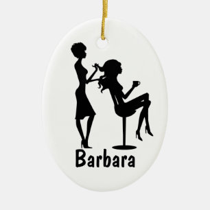 Ornamento De Cerâmica Cabeleireira Personalizada