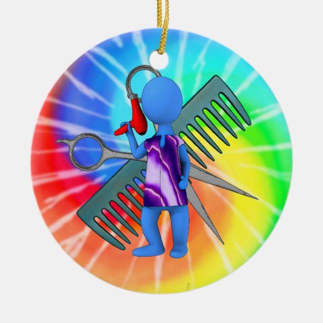 Ornamento De Cerâmica Cabeleireiro (Frente)