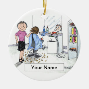 Ornamento De Cerâmica Cabeleireiro - fêmea