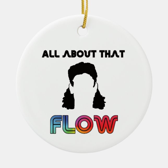 Ornamento De Cerâmica Cabelo De Hóquei Sobre Esse Fluxo (Frente)