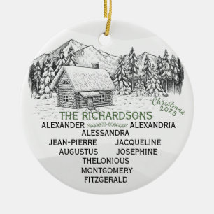 Ornamento De Cerâmica Cabina X10 de inverno da Montanha Snowy