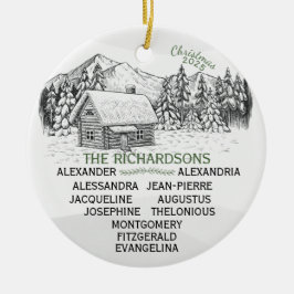 Ornamento De Cerâmica Cabina X11 de inverno da Montanha de Neve