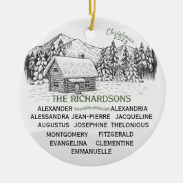 Ornamento De Cerâmica Cabina X13 de inverno da Montanha Snowy