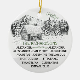 Ornamento De Cerâmica Cabina X13 de inverno da Montanha Snowy