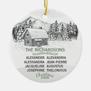 Ornamento De Cerâmica Cabina X8 de inverno da Montanha Snowy