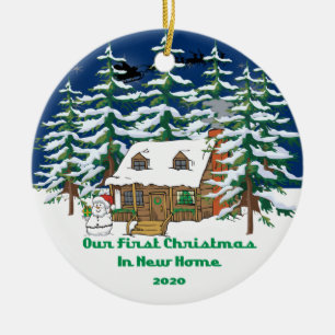 Ornamento De Cerâmica Cabine Home nova do Natal 2020