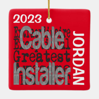 Ornamento De Cerâmica Cable Installer Extraordinaire PERSONALIZADO