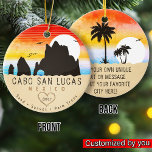 Ornamento De Cerâmica Cabo San Lucas Mexico Beach O Arch Vintage 60s<br><div class="desc">Cabo San Lucas México Esta design é para todos os amantes da pesca em Cabo San Lucas, especialmente o peixe-vela. Você também pode dar como presente no Natal, aniversário ou em qualquer ocasião Excelente ideia de presente para amigo, garota, primo, irmão ou irmã imigrante que ama o México. Excelente souvenir...</div>