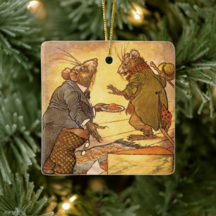 Ornamento De Cerâmica Cabo Vintage Aesop, Rato do Campo, Rato da Cidade