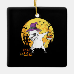 Ornamento De Cerâmica Cabra Dabbing Bruxa Pumpkin Cão Engraçado Hallow