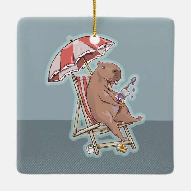 ORNAMENTO DE CERÂMICA CABYBARA HOLIDAY (Verso)