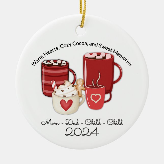 Ornamento De Cerâmica Cacau para Quatro (Frente)