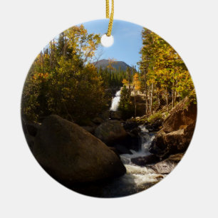 Ornamento De Cerâmica Cachoeira Alberta no Outono nas Montanhas Rochosas