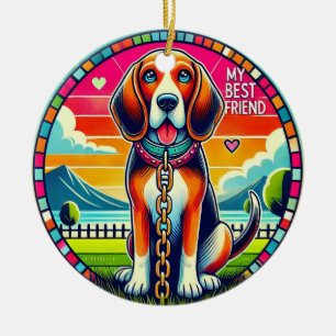 Ornamento De Cerâmica Cachorro Animado Fofo