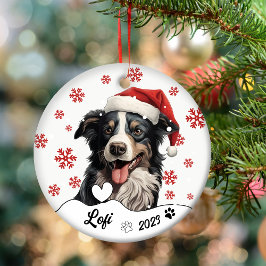 Ornamento De Cerâmica Cachorro Australiano de Natal Personalizado