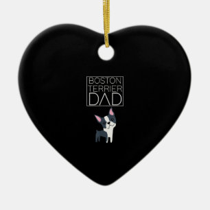 Ornamento De Cerâmica Cachorro Boston Terrier Pai Mens Eu Amo Bonito Eng