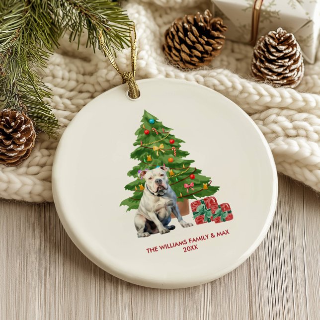 Ornamento De Cerâmica Cachorro Bulldog Personalizado Natal (Criador carregado)