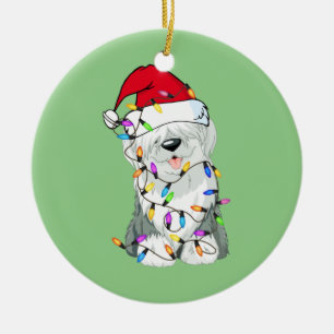 Ornamento De Cerâmica Cachorro Cachorro Cachorro Cachorro de Natal