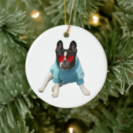 Ornamento De Cerâmica Cachorro Cachorro Francês Bulldog Boston Terrier O