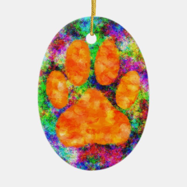 Ornamento De Cerâmica Cachorro Cachorro Imprimir Aquarela (Frente)