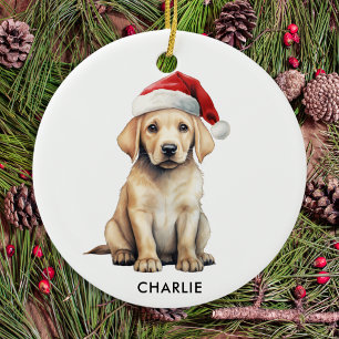 Ornamento De Cerâmica Cachorro Cachorro Papais noeis de Natal Cachorro C