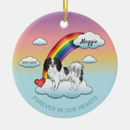 Ornamento De Cerâmica Cachorro Cartoon Phalène Tricolor Fofo Memorial Ar