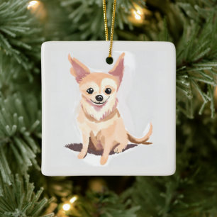 Ornamento De Cerâmica Cachorro Chihuahua   Cachorro Fofo Pet Filhote Aqu
