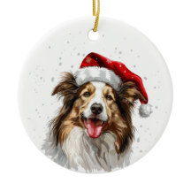 Cachorro Colley Feliz Natal Personalizado