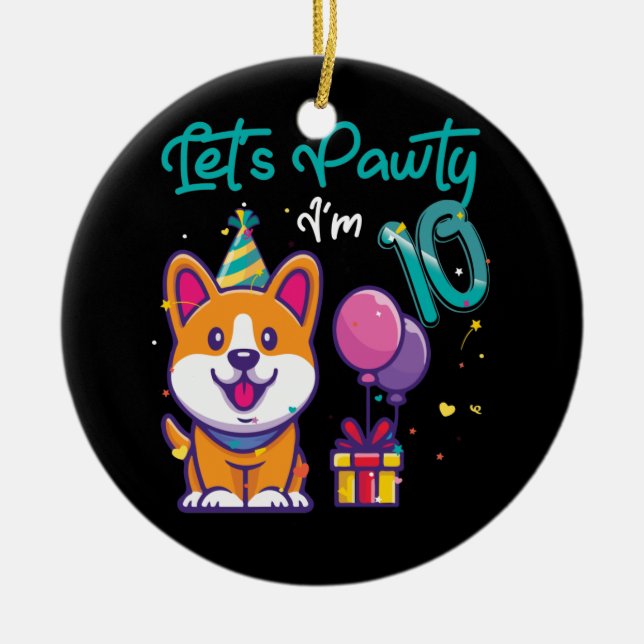 Ornamento De Cerâmica Cachorro Corgi De 10 Anos De Idade Mais De 10 Anos (Frente)