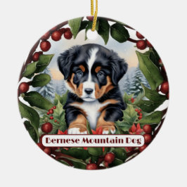 Ornamento De Cerâmica Cachorro da Montanha Bernese Cachorro Personalizad
