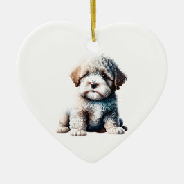 Ornamento De Cerâmica Cachorro de Água Personalizado Espanhol