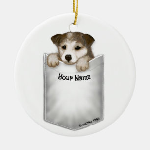 Ornamento De Cerâmica Cachorro de Bolso 