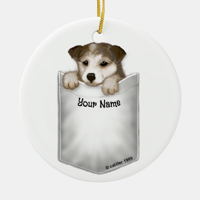 Ornamento De Cerâmica Cachorro de Bolso  (Frente)