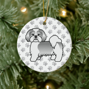 Ornamento De Cerâmica Cachorro De Cartografia Bonito De Lhasa Apso, De P
