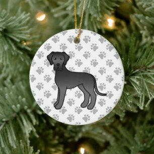 Ornamento De Cerâmica Cachorro de Cartografia Gelado Negro