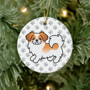 Ornamento De Cerâmica Cachorro de Cartoon Toon Tibetano de cor vermelha