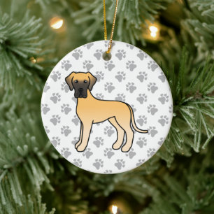 Ornamento De Cerâmica Cachorro de Cartoons Bonitos Com Um Grande Dane