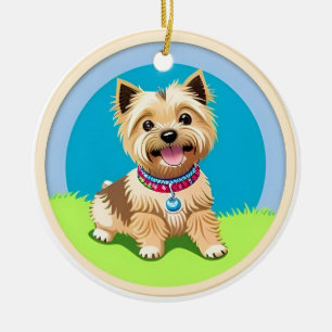 Ornamento De Cerâmica Cachorro de Desenho Adorável