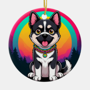 Ornamento De Cerâmica Cachorro de Desenho Animado Divertido
