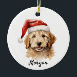 Ornamento De Cerâmica Cachorro de Goldendoodle<br><div class="desc">🐶 Adicione um pouco de alegria peluda à sua árvore com nosso Ornamento Cachorro Goldendoodle! Este design adorável captura a personalidade amorosa de seu Goldendoodle favorito, fazer-o a perfeita manutenção de férias para amantes de cachorros. Quer seja para a sua árvore ou um presente pensativo para um colega fã de...</div>