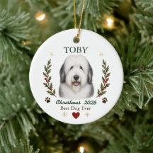 Cachorro de Natal Personalizado Old English Sheepd