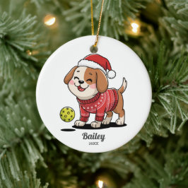 Ornamento De Cerâmica Cachorro De Pickleball, Suéter De Natal Feio, Sua